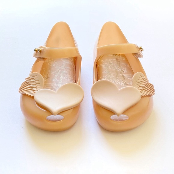 MINI MELISSA VIVIENNE WESTWOOD ANGLOMANIA pink heart wing jelly shoes - Picture 3 of 10